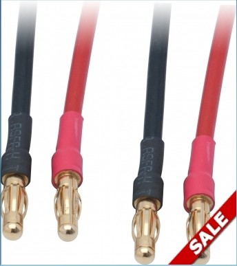 LRP universal charging lead - 2 x 4mm gold plated connectors