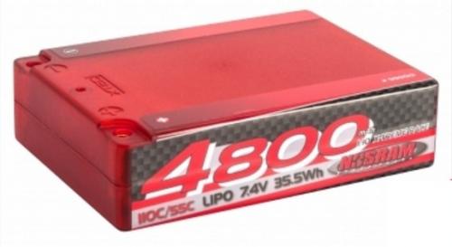 NOSRAM 4800 - Square Pack - 110C-55C - 7.4V LiPo - 1-10 X-treme Race Hardcase, 999513